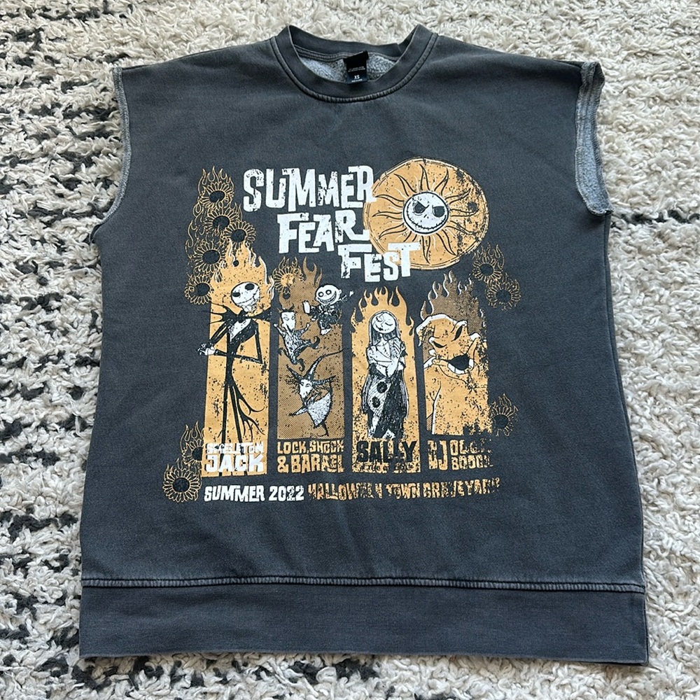 Nightmare Before Christmas Sweater Cut Off Size Extra Small